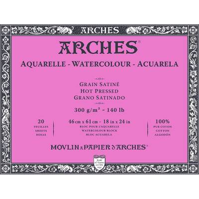 Arches Sulu Boya Blok Defter Hot Pressed 300g 20 Yaprak 46x61