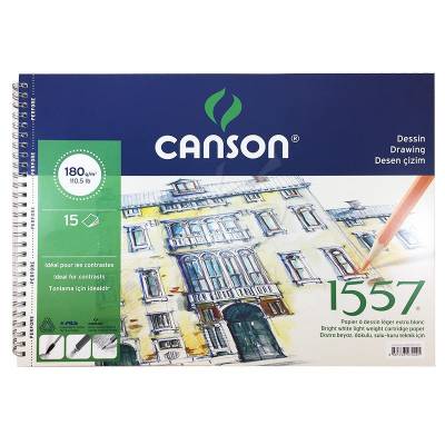 Canson 1557 Eskiz Defteri Spiralli 180g 15 Yaprak 35x50