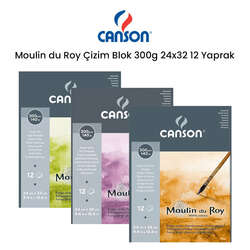 Canson - Canson Moulin du Roy Çizim Blok 300g 24x32 12 Yaprak