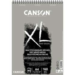 Canson - Canson XL Dry Mix Media Grey Sand Paper Spiralli Defter 40 Yaprak 160g 21x29,7