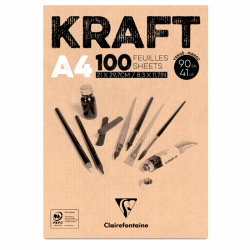 Clairefontaine - Clairefontaine Kraft Çizim Blok 90g 100 Yaprak A4