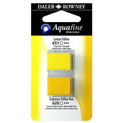Daler Rowney - Daler Rowney Aquafine Sulu Boya Tablet 2li Lemon Yellow-Cad. Yellow