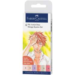 Faber Castell - Faber Castell 6 Pitt Artist Pen Manga Kaoiro Set 167168