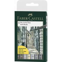 Faber Castell - Faber Castell 8 Pitt Artist Pen Fırça Uçlu Çizim Kalemi Soft Brush