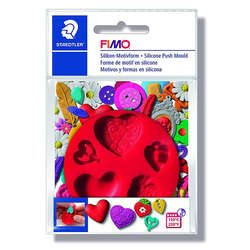 Fimo - Fimo Silikon Desen Kalıbı Kalpler 872523
