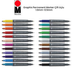 Marabu - Marabu Graphix Permanent Marker Çift Uçlu 1.0mm-0.5mm (1)