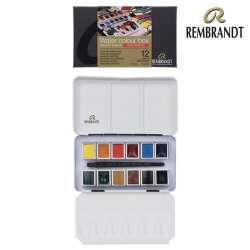 Rembrandt - Rembrandt Water Colour Box Sulu Boya Seti 12 Renk + Fırça Mono Pigmented