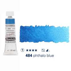 Schmincke - Schmincke Horadam Aquarell Tube 15ml Seri 1 Phthalo Blue 484