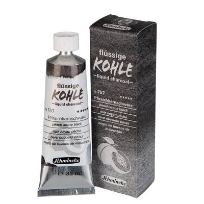 Schmincke Kohle Liquid Charcoal Sıvı Kömür 35ml Peach Stone Black