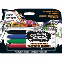 Sharpie - Stained By Sharpie Fabric Markers Textil Kalem Seti 4lü Set