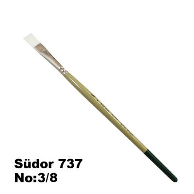 Südor 737 Seri One Stroke Sentetik Düz Kesik Uçlu Fırça No 3/8