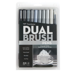 Tombow - Tombow Dual Brush Pen Grayscale Palette 10lu Set 56171