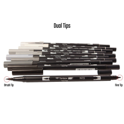 Tombow - Tombow Dual Brush Pen Grayscale Palette 10lu Set 56171 (1)