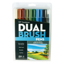 Tombow - Tombow Dual Brush Pen Landscape Palette 10lu Set 56169