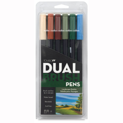Tombow - Tombow Dual Brush Pen Landscape Palette 6lı Set 56164