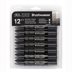 Winsor&Newton - Winsor&Newton Brush Marker 12+1 Set Neutral Tones