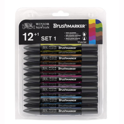 Winsor&Newton - Winsor&Newton Brush Marker 12+1 Set Vibrant Tones