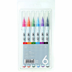 Zig - Zig Clean Color Real Brush Fırça Uçlu Marker Kalem 6lı Set