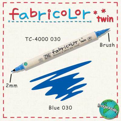 Zig Fabricolor Twin Çift Uçlu Kumaş Boyama Kalemi 030 Blue